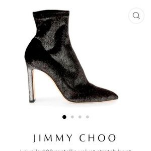 JIMMY CHOO

Louella 100 metallic velvet stretch boot